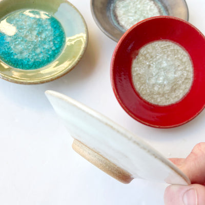 Crackle Glass Geode Ring Dish