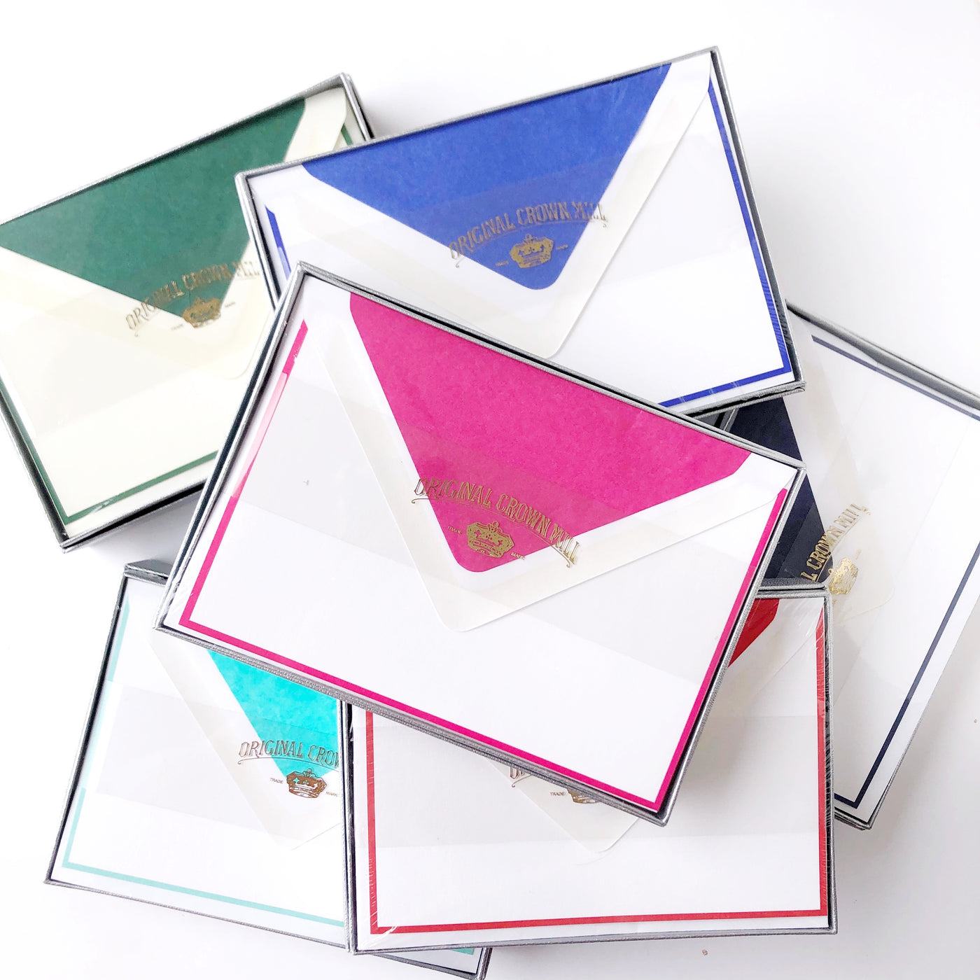 Flat Border Note Card w/Tissue Lined Envelope (box of 25) - Barque Gifts