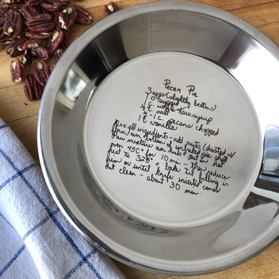 engraved recipe stainless steel pie pan