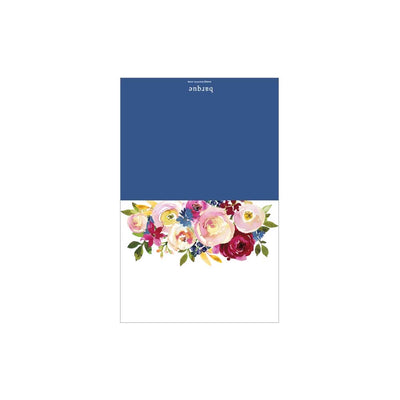 Burgundy/Navy Floral Folded Note - Barque Gifts