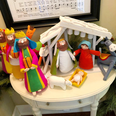 15" colorful felt nativity on barquegifts.com