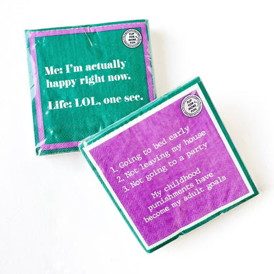 Life LOL/Punishment Funny Beverage Napkins