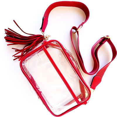 Rectangular Clear Crossbody w/Tassel