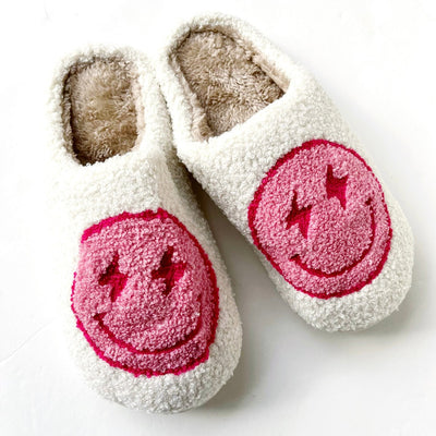 pink lightning smiley slippers on barquegifts.com