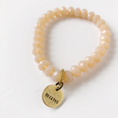 crystal bracelet with breathe charm on barquegifts.com