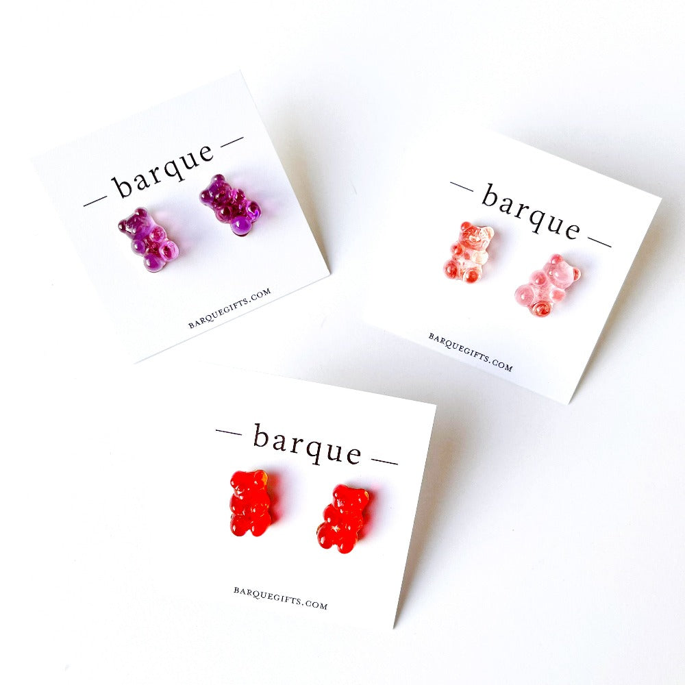 gummy bear stud earrings on barquegifts.com