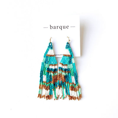 Triangle Tassel Beaded Earrings