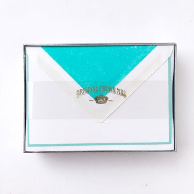Flat Border Note Card w/Tissue Lined Envelope (box of 25) - Barque Gifts