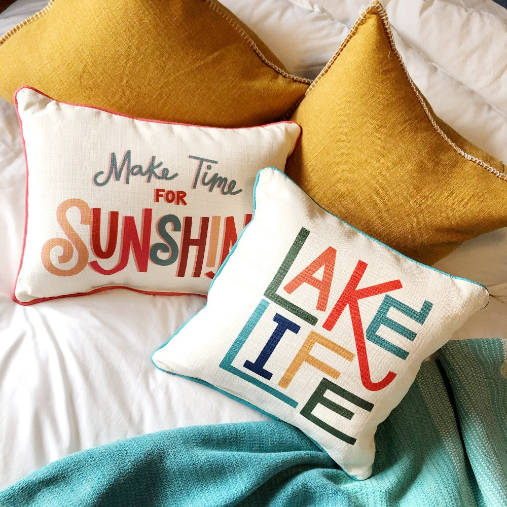 sunshine and lake pillows on barquegifts.com