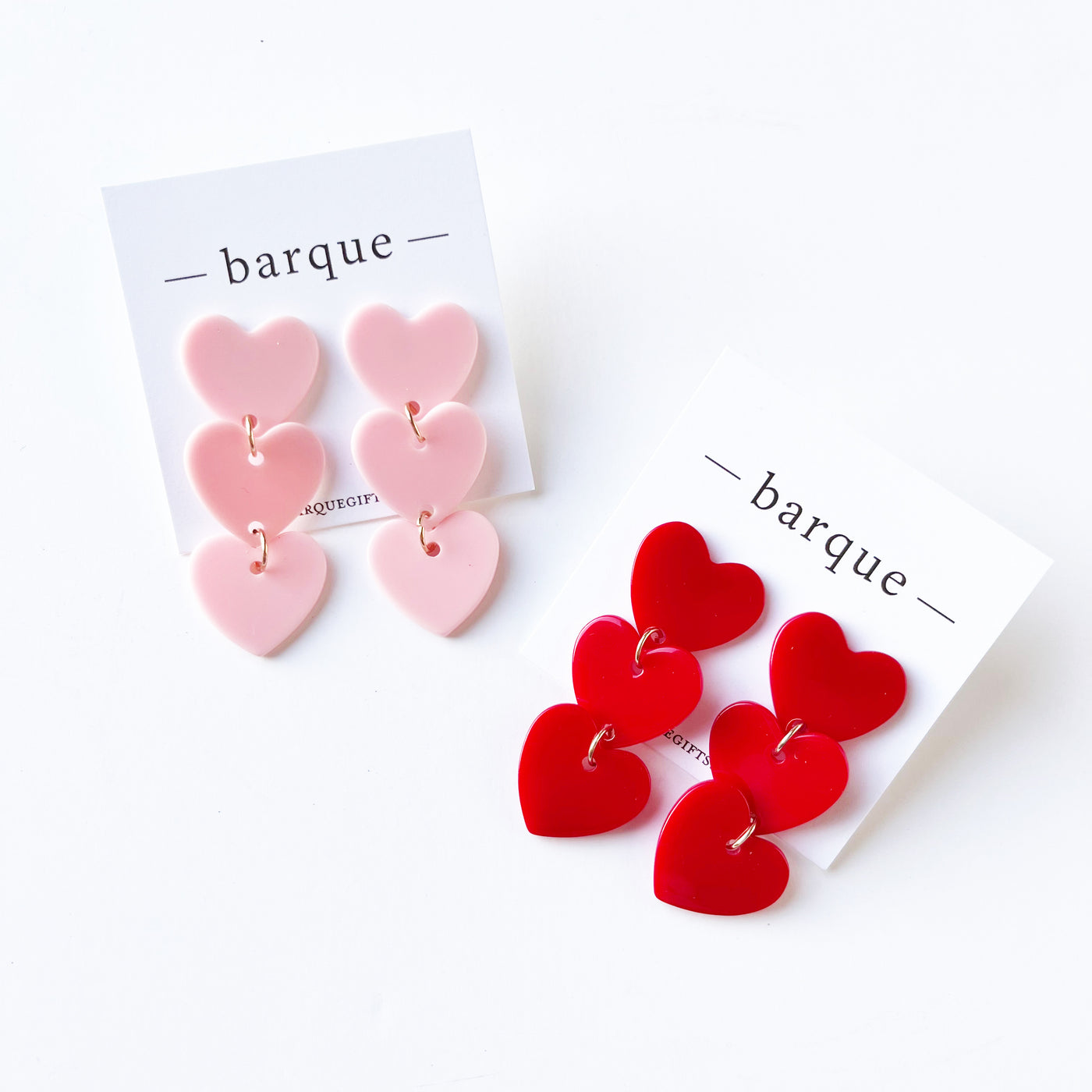 3-Tier Heart Earrings