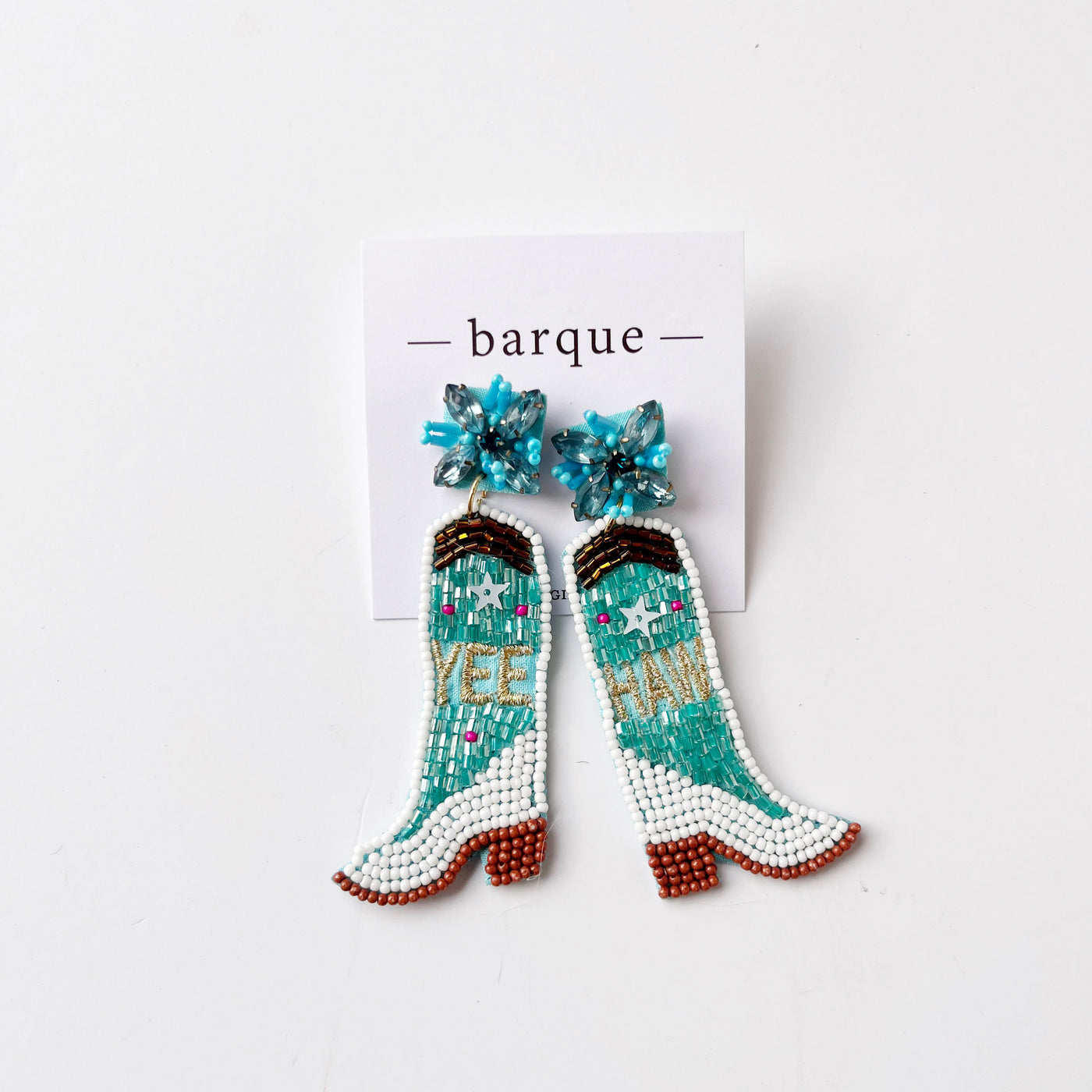Beaded Yee-Haw Boot Earrings