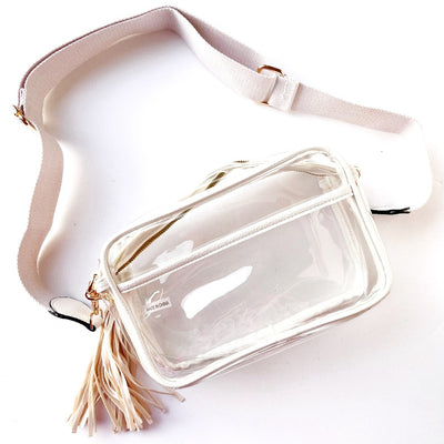 Rectangular Clear Crossbody w/Tassel