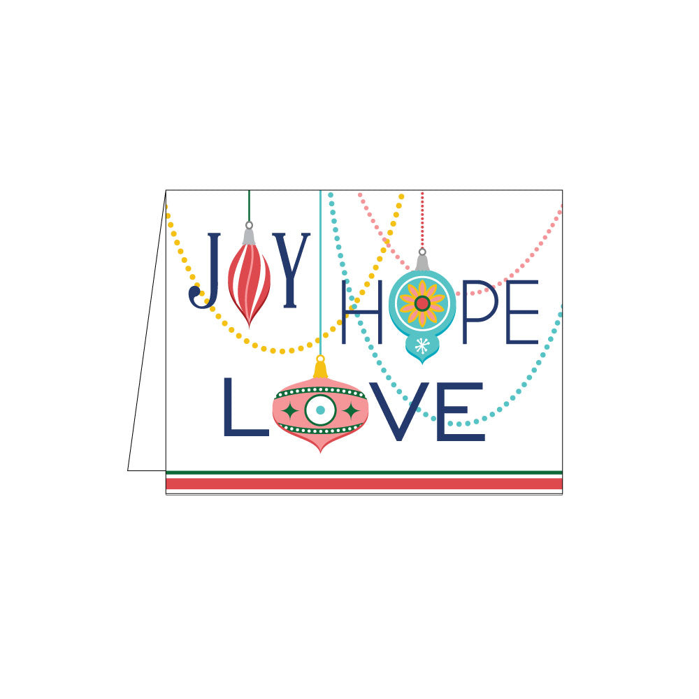 joy hope love holiday card on barquegifts.com