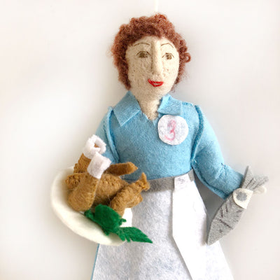 Julia Child Felted Ornament - Barque Gifts