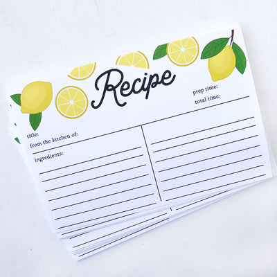 Lemons Recipe Cards
