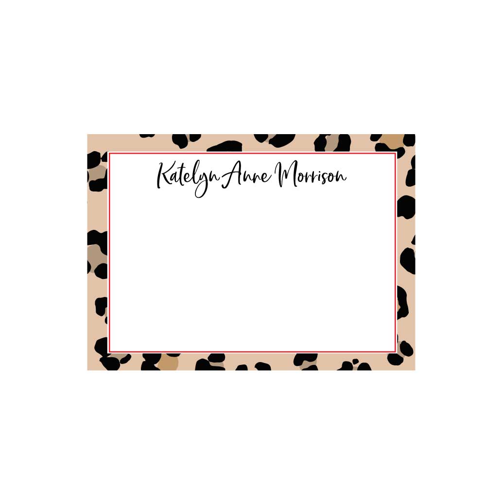 Leopard Print Flat Note - Barque Gifts