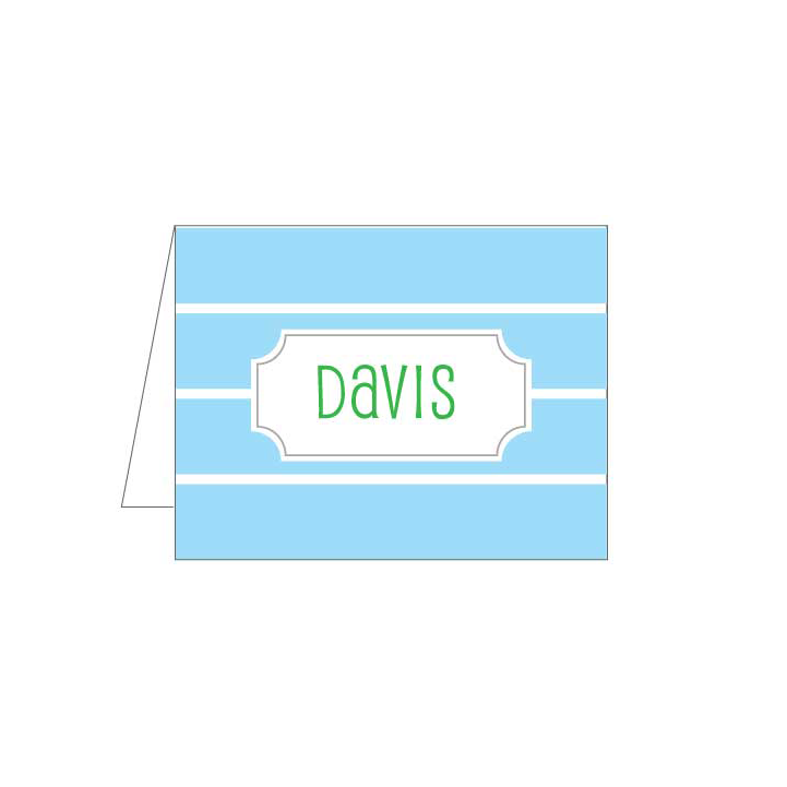Light Blue Stripe Folded Note - Barque Gifts