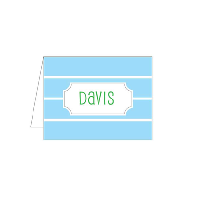 Light Blue Stripe Folded Note - Barque Gifts