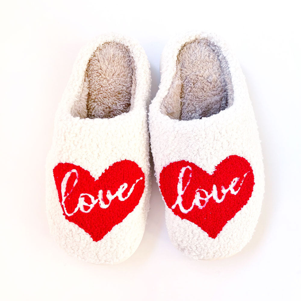 Red Heart Love Slippers