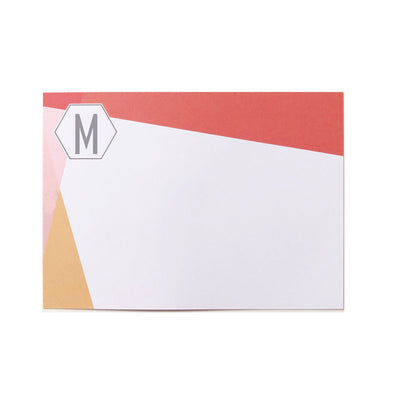 Red Color Block Flat Note - Barque Gifts