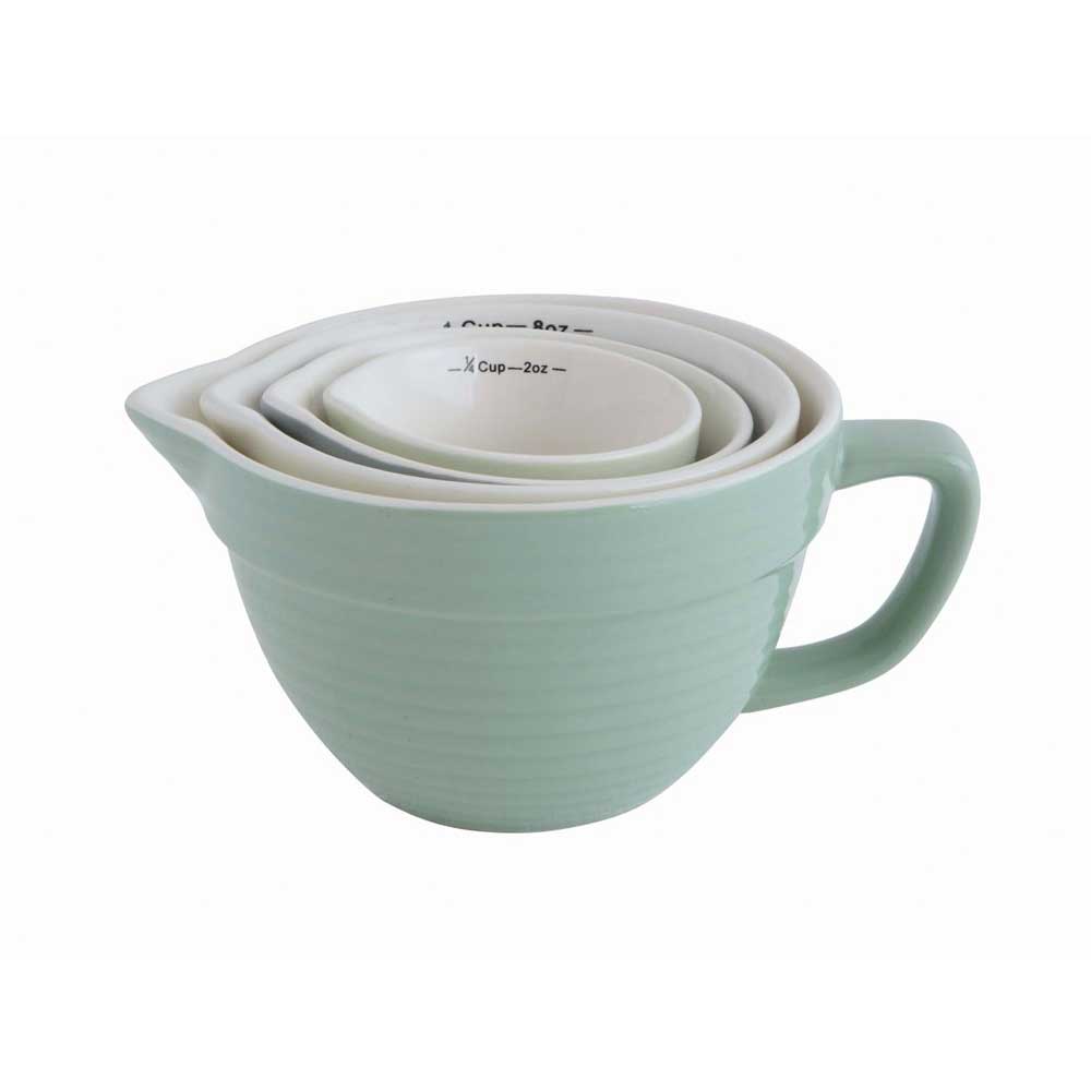 Stoneware Batter Bowl Shaped Measuring Cup Set - Barque Gifts