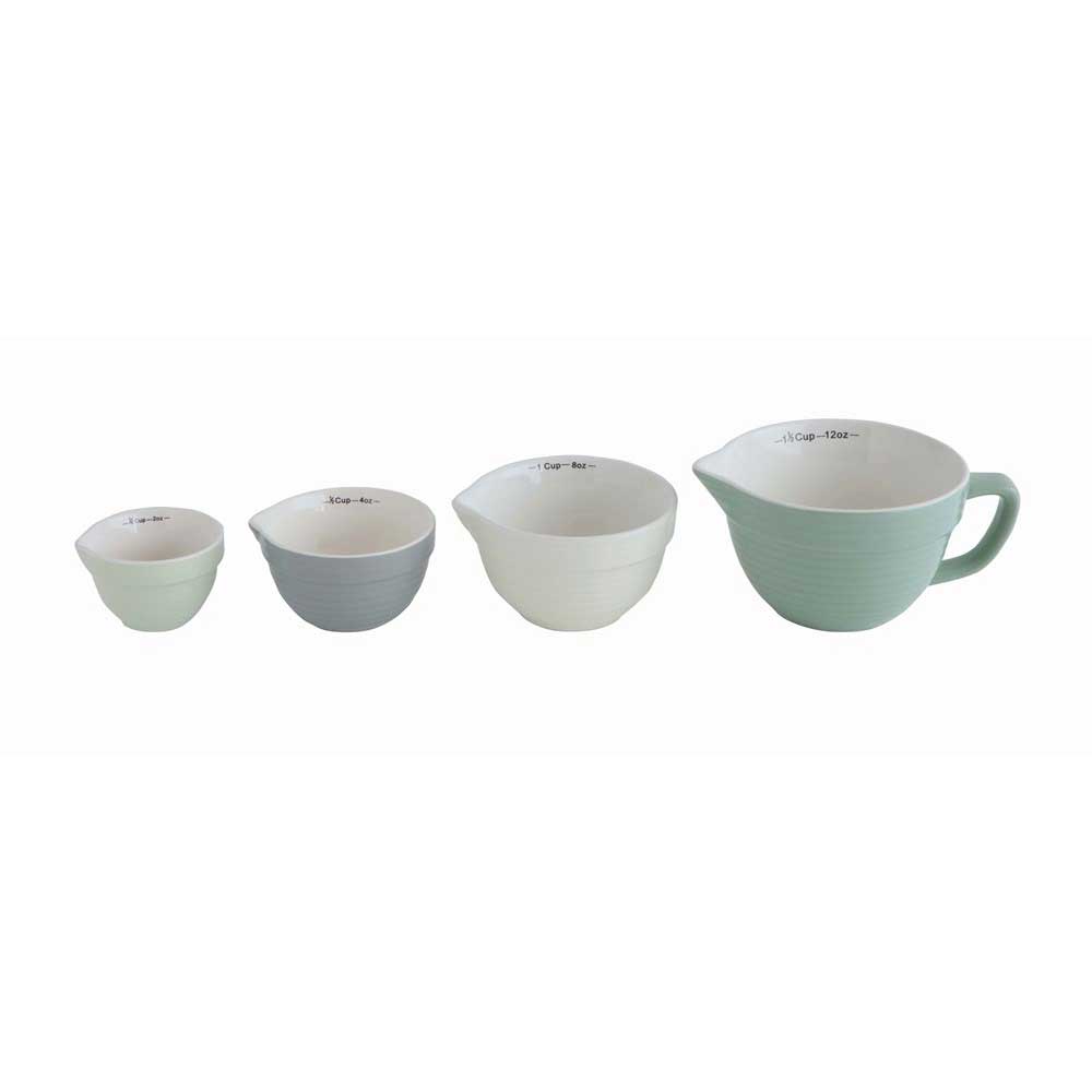 Stoneware Batter Bowl Shaped Measuring Cup Set - Barque Gifts