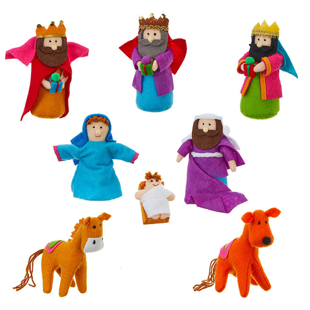 6" Colorful Felt Nativity Set
