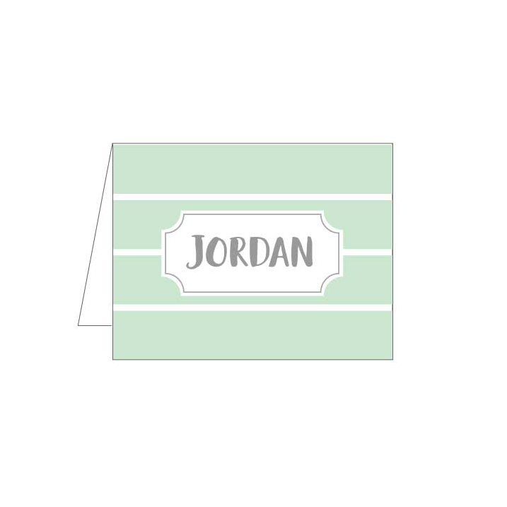 Mint Stripe Folded Note - Barque Gifts