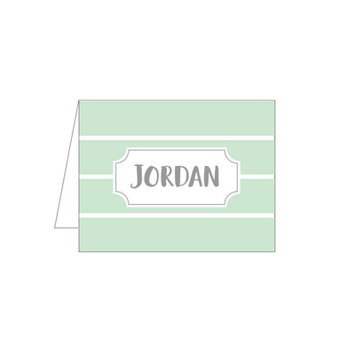 Mint Stripe Folded Note - Barque Gifts