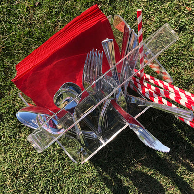 Acrylic Napkin & Silverware Caddy - Barque Gifts