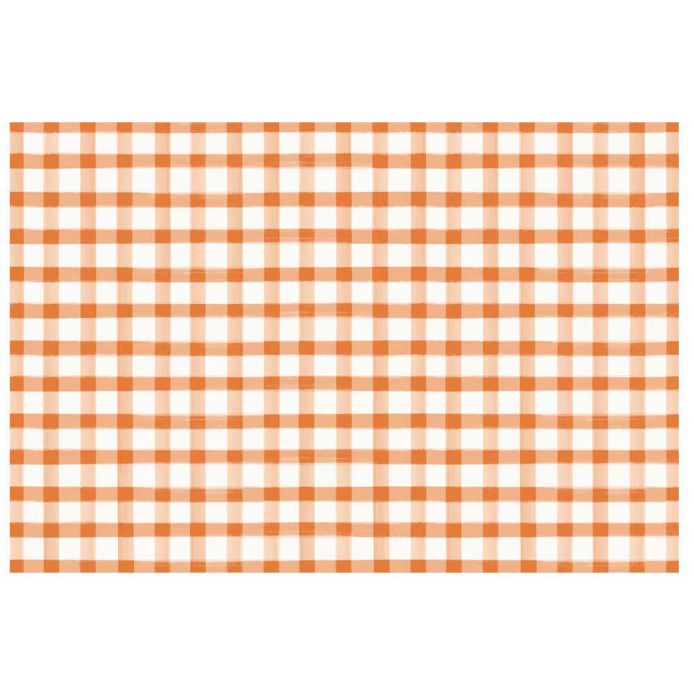 orange check paper placemat on barquegifts.com
