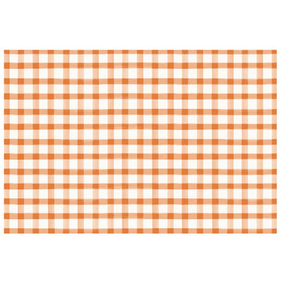 orange check paper placemat on barquegifts.com