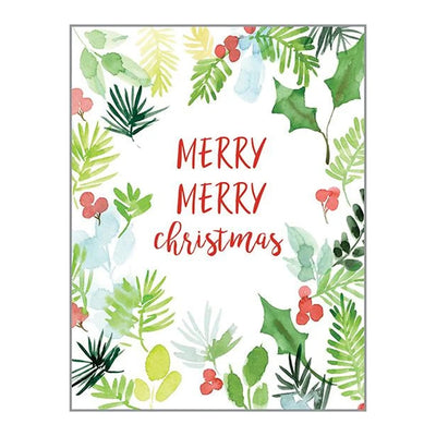 Pine & Holly Sprigs Boxed Christmas Cards  (box of 10) - Barque Gifts
