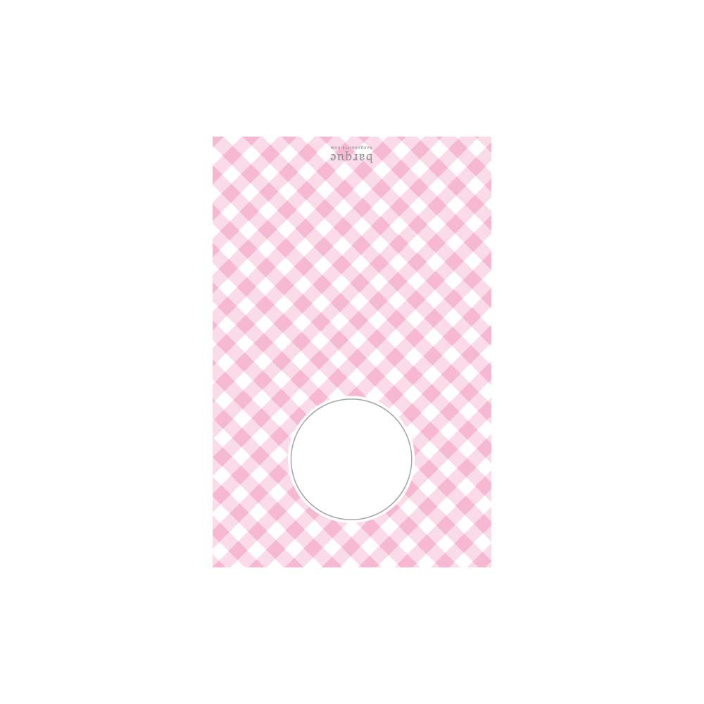 Pink Gingham Folded Note - Barque Gifts
