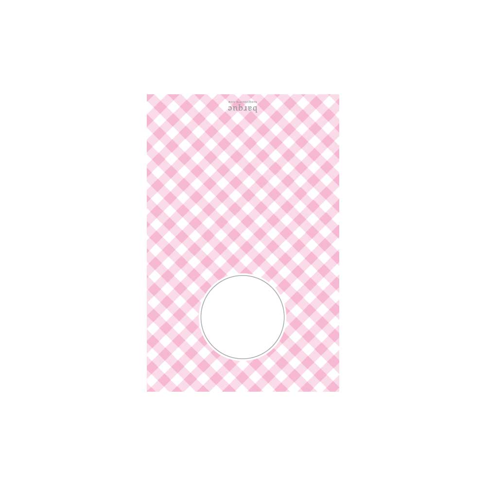 Pink Gingham Folded Note - Barque Gifts