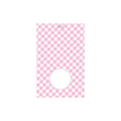 Pink Gingham Folded Note - Barque Gifts