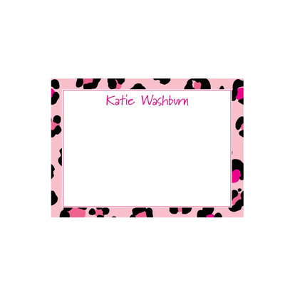 Pink Leopard Print Flat Note - Barque Gifts