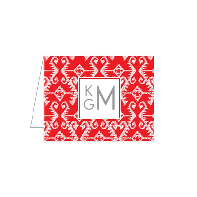 Red Aztec Folded Note - Barque Gifts