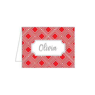 Red Diamond Folded Note - Barque Gifts