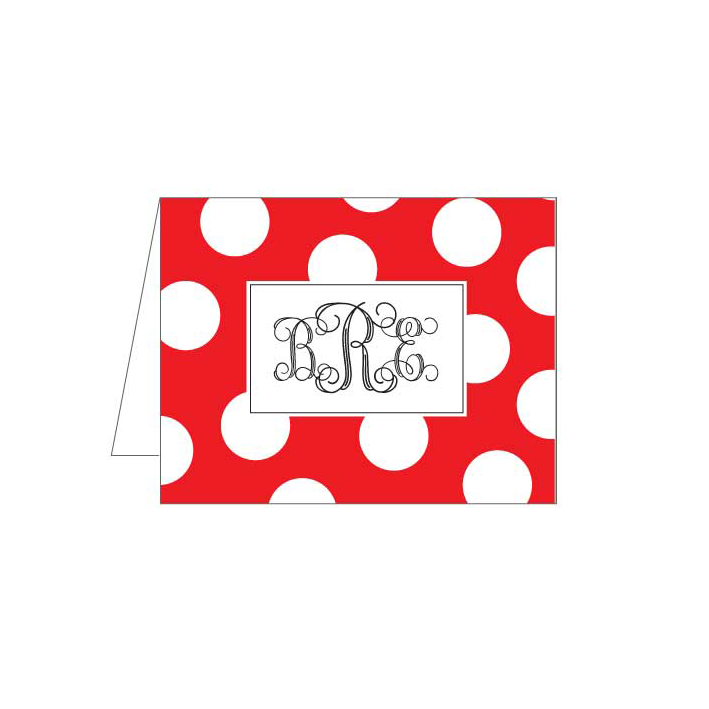 Red/White Dots Folded Note - Barque Gifts