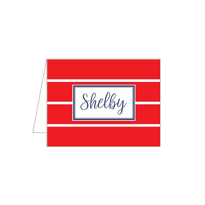 Red Stripes Folded Note - Barque Gifts