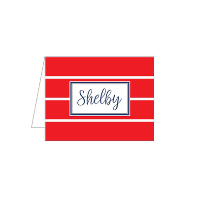 Red Stripes Folded Note - Barque Gifts