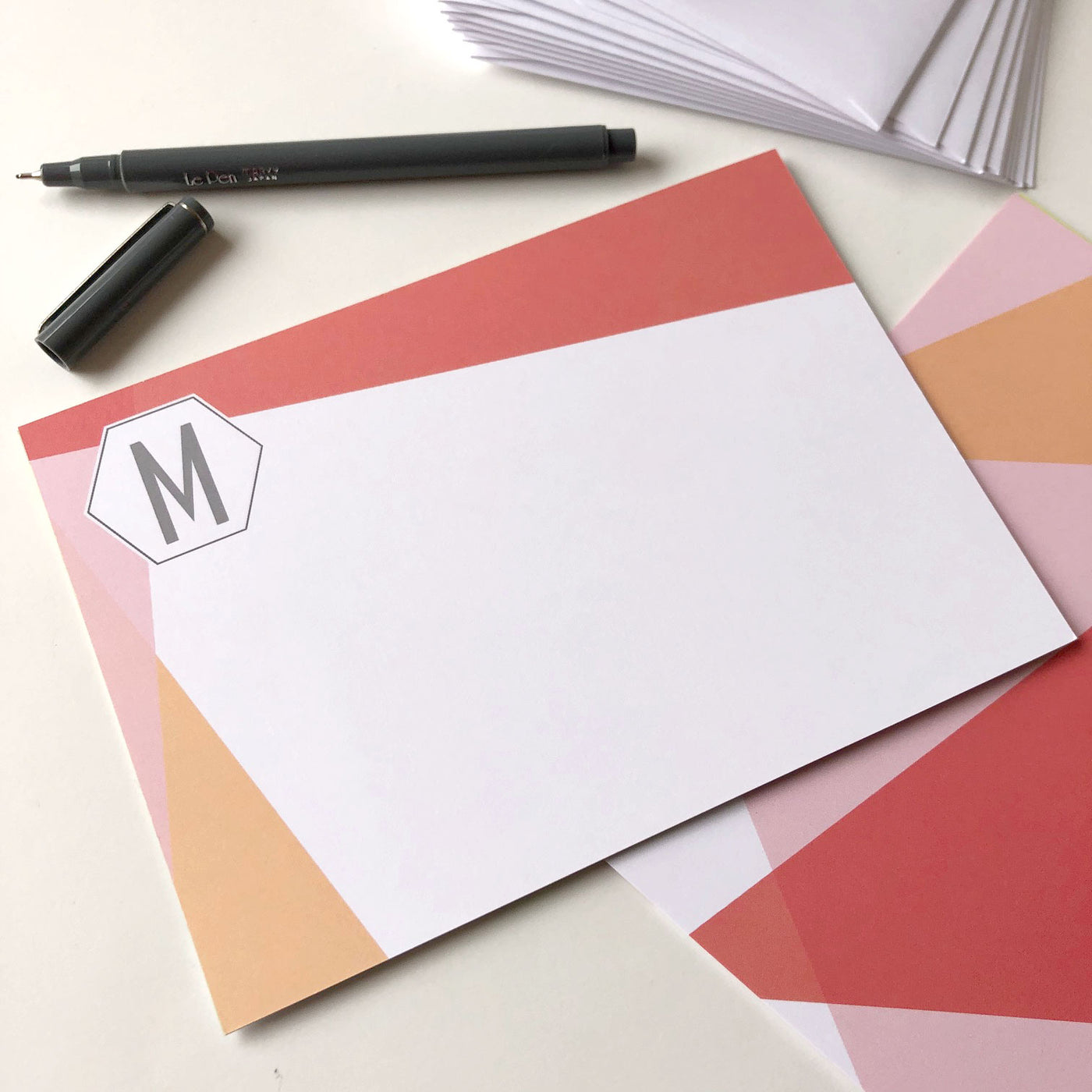 Red Color Block Flat Note - Barque Gifts