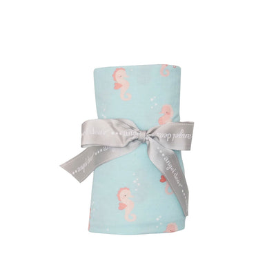 Baby Pink Seahorse Swaddle Blanket
