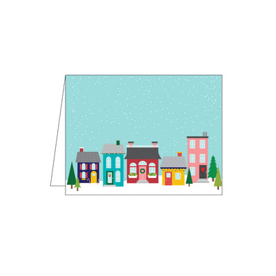 snowy town holiday cards on barquegifts.com