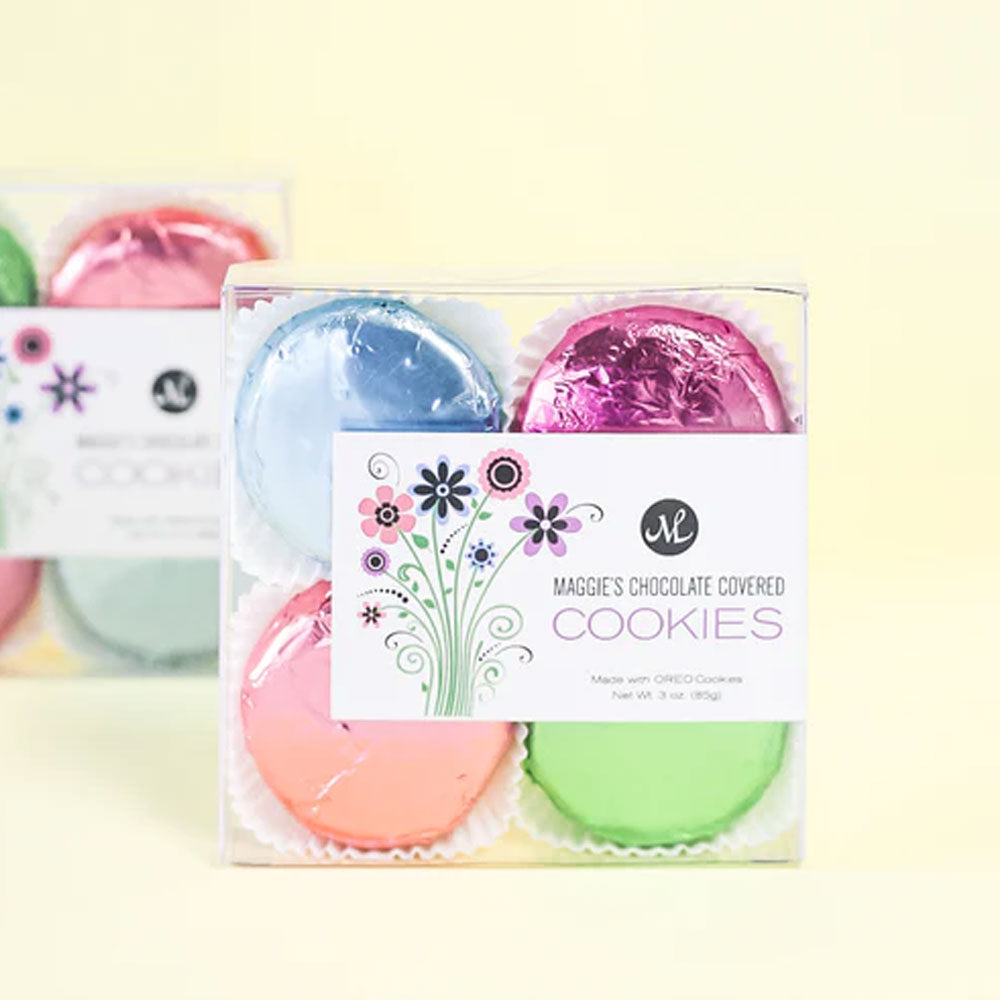 Chocolate Covered Cookies in Spring Foil (set of 4)