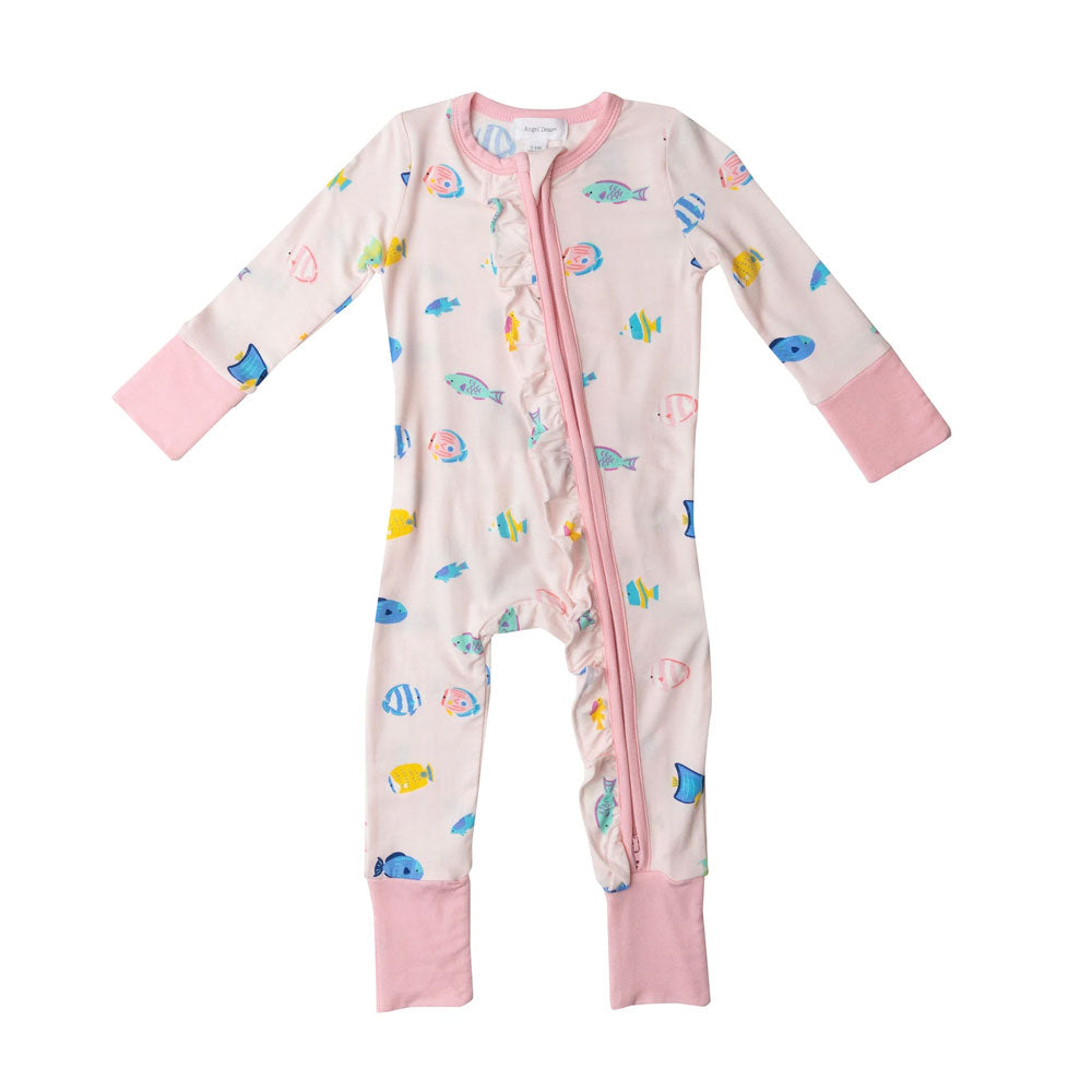 Tropical Fish Zipper Romper (Pink)