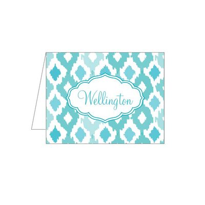 Turquoise Ikat Folded Note - Barque Gifts