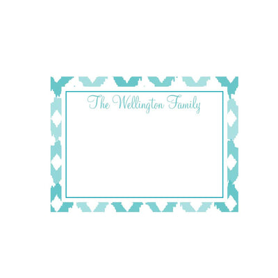 Turquoise Ikat Flat Note - Barque Gifts