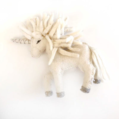 unicorn felted ornament on barquegifts.com